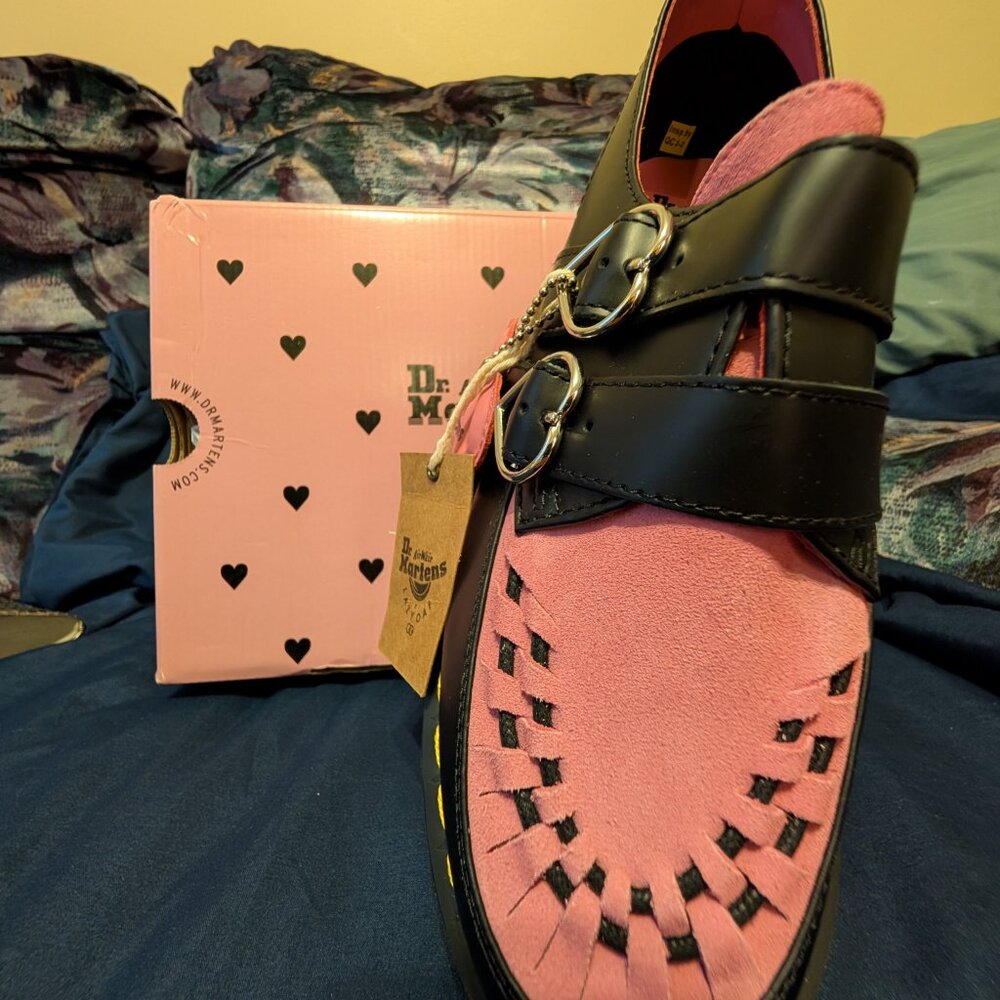 Dr Martens * Lazy Oaf limited editions Pink & Black Creepers - Picture 4 of 6